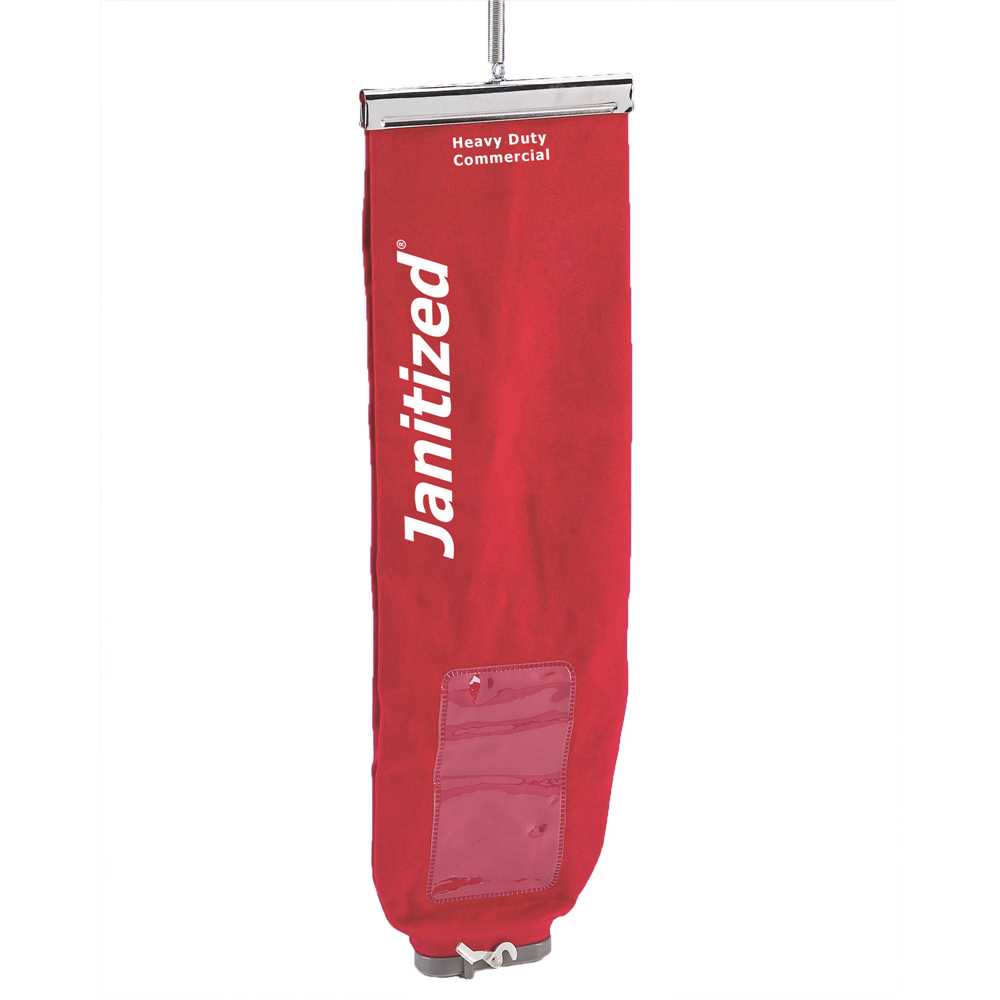 JANITIZED JAN-IVF167-CNSMS-RD Red Cotton/SMS Lined Upright Cloth Bag for Eureka Sanitaire with Lock, Top Load, No Zipper, Equivalent to 53354-3