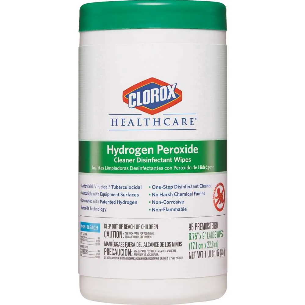 CLOROX Hydrogen Peroxide Cleaner Disinfectant Wipes White 4460030824 CLOROX Hydrogen Peroxide Cleaner Disinfectant Wipes White 4460030824