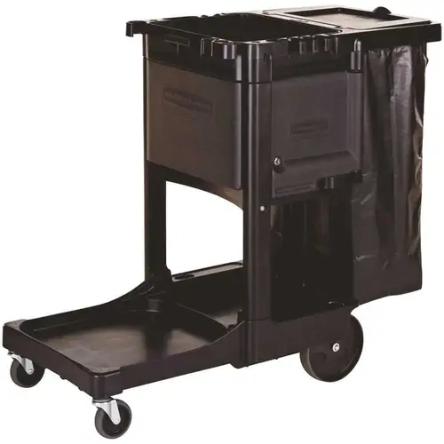 21.8 in. x 46 in. x 38 in. Executive Janitor Cleaning Cart Black 21.8 in. x 46 in. x 38 in. Executive Janitor Cleaning Cart Black