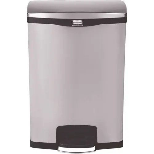 Slim Jim Step-On Black 24 gal. Stainless Steel Front Step Trash Can Slim Jim Step-On Black 24 gal. Stainless Steel Front Step Trash Can
