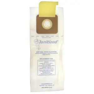 JANITIZED JAN-CMPRO-2(10) Vacuum Bag for Cleanmax Pro and Standard + Secondary Filters Equivalent to CMP, 9007744 White - pack of 10