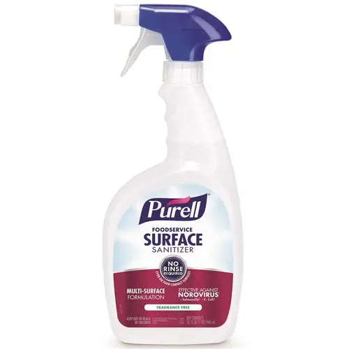 PURELL FOODSERVICE SURFACE SANITIZER, 32 OZ Clear - pack of 6