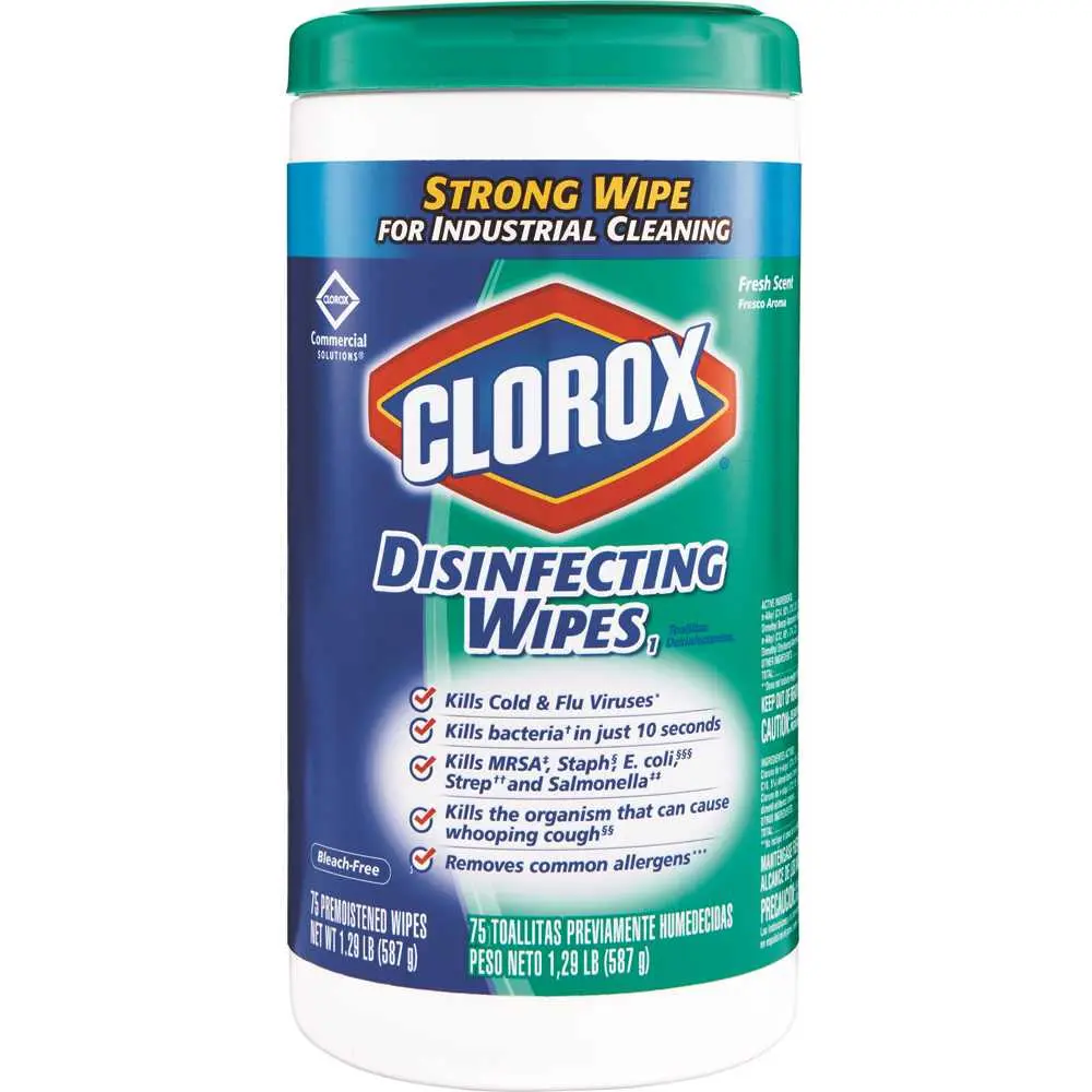 CLOROX Clorox Disinfecting Wipes Fresh Scent 75 Count Canister 4460015949 CLOROX Clorox Disinfecting Wipes Fresh Scent 75 Count Canister 4460015949