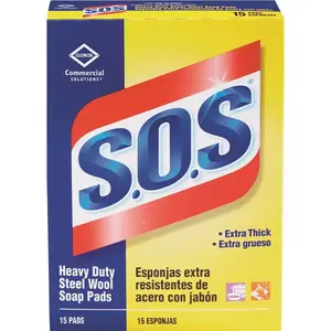 S.O.S 1650088320 Steel Wool Soap Pads Blue - pack of 15
