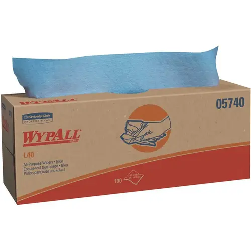 L40 Blue Disposable Cleaning and Drying Towels (9 Pop-Up Boxes/Case, 100-Sheets/Box, 900-Sheets Total)