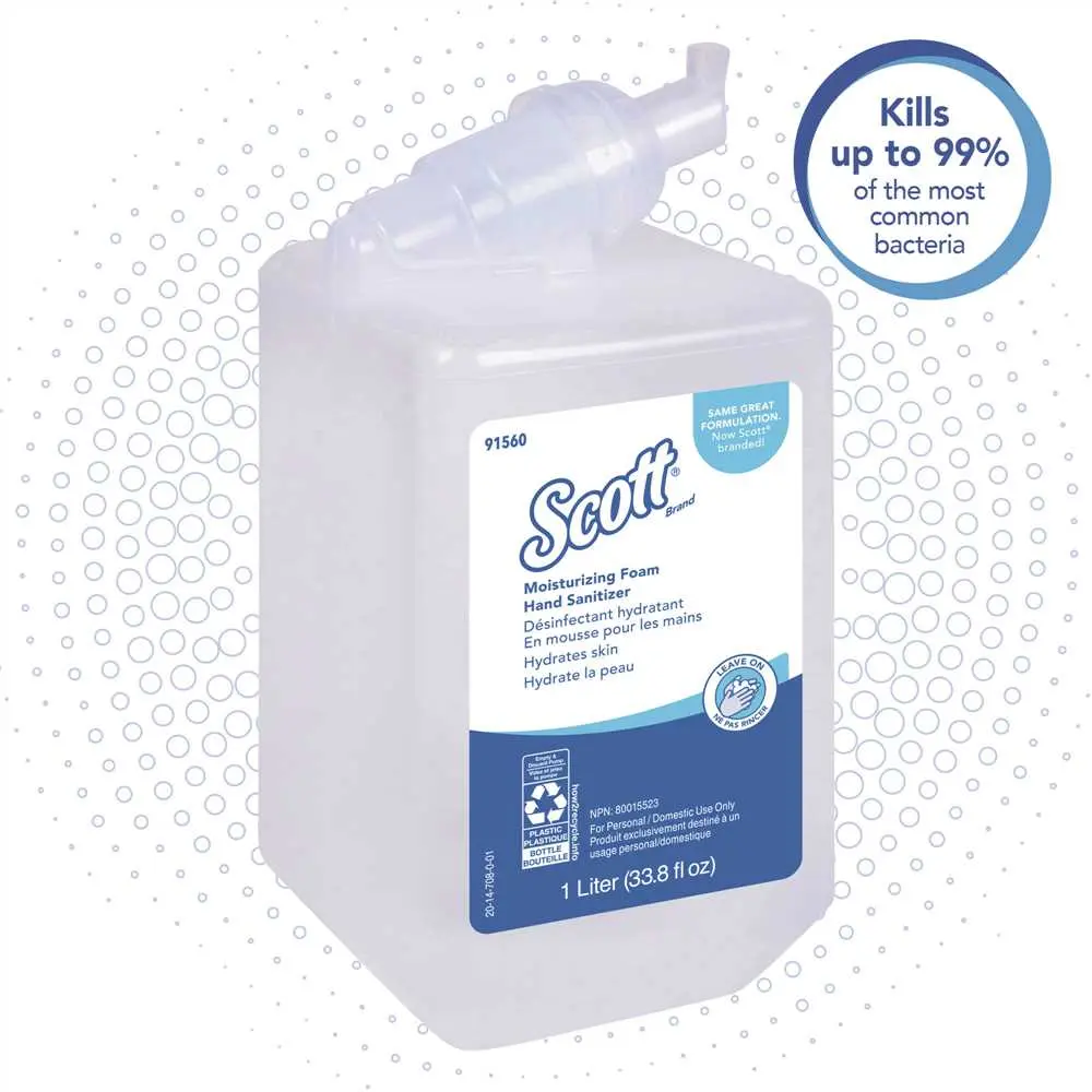 SCOTT 1.0 l Clear Fresh Scent Moisturizing Foam Hand Sanitizer 91560 SCOTT 1.0 l Clear Fresh Scent Moisturizing Foam Hand Sanitizer 91560