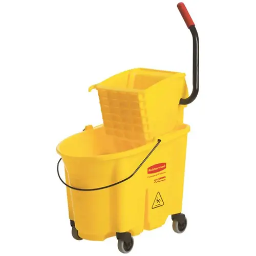 Wave Brake 35 Qt. Yellow Side-Press Combo Mop Bucket and Wringer System Wave Brake 35 Qt. Yellow Side-Press Combo Mop Bucket and Wringer System