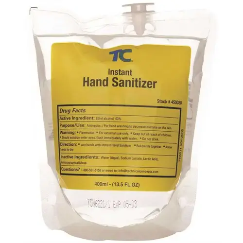 Manual 13.5 oz. Fresh Scent Moisturizing Hand Sanitizer Dispenser Refill Clear Manual 13.5 oz. Fresh Scent Moisturizing Hand Sanitizer Dispenser Refill Clear