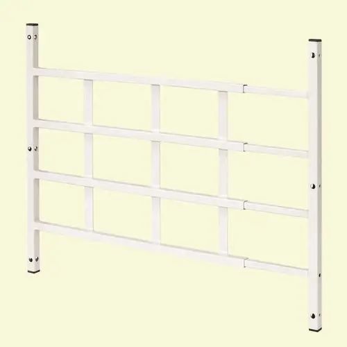 31 in. x 54 in. x 21-1/2 in. Fixed Window Guard, Steel 4-Bar White, Non-Egress 31 in. x 54 in. x 21-1/2 in. Fixed Window Guard, Steel 4-Bar White, Non-Egress