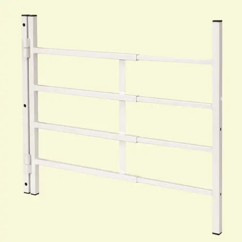 31 in. to 54 in. Wx 21 in. H Painted Carbon Steel Hinged 4-Bar Window Guard, White