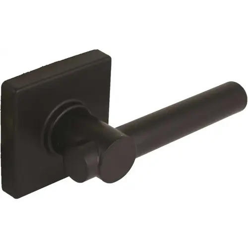 Woodbridge Matte Black Hall/Closet Door Lever with Square Rose Woodbridge Matte Black Hall/Closet Door Lever with Square Rose