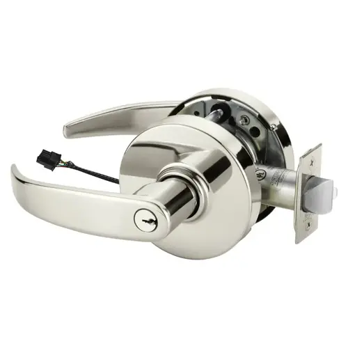 Electric Cylindrical Lock Bright Nickel Plated Clear Coated Electric Cylindrical Lock Bright Nickel Plated Clear Coated
