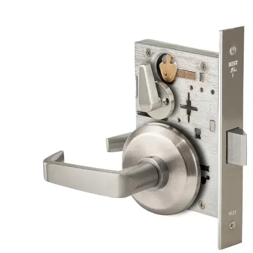 Mortise Lock Satin Nickel Plated Clear Coated Mortise Lock Satin Nickel Plated Clear Coated