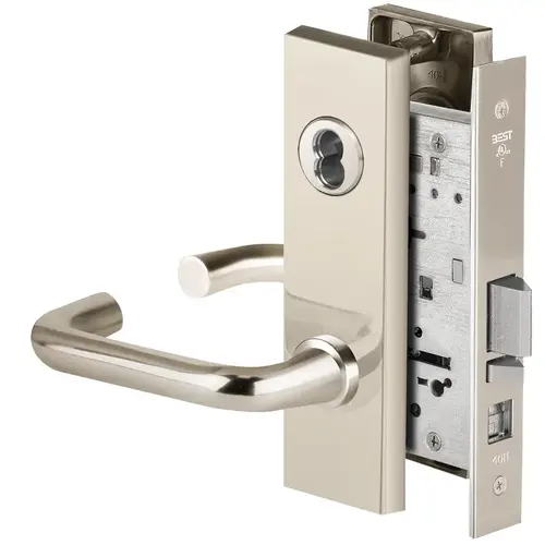 Mortise Lock Bright Nickel Plated Clear Coated Mortise Lock Bright Nickel Plated Clear Coated