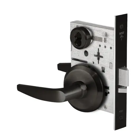 45H Series (CHB - Holdback Function) - Rose Trim Heavy Duty Mortise Lock, Double Keyed Flat Black Coated 45H Series (CHB - Holdback Function) - Rose Trim Heavy Duty Mortise Lock, Double Keyed Flat Black Coated