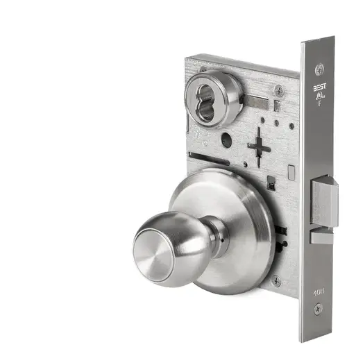 45H Series (CHB - Holdback Function) - Rose Trim Heavy Duty Mortise Lock, Double Keyed Satin Chrome 45H Series (CHB - Holdback Function) - Rose Trim Heavy Duty Mortise Lock, Double Keyed Satin Chrome