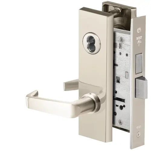 Mortise Lock Bright Nickel Plated Clear Coated Mortise Lock Bright Nickel Plated Clear Coated