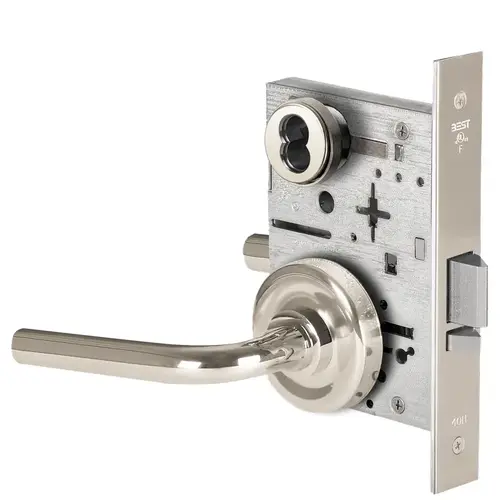 Mortise Lock Bright Nickel Plated Clear Coated Mortise Lock Bright Nickel Plated Clear Coated