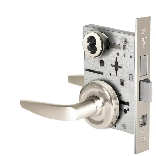 Mortise Lock Bright Nickel Plated Clear Coated Mortise Lock Bright Nickel Plated Clear Coated