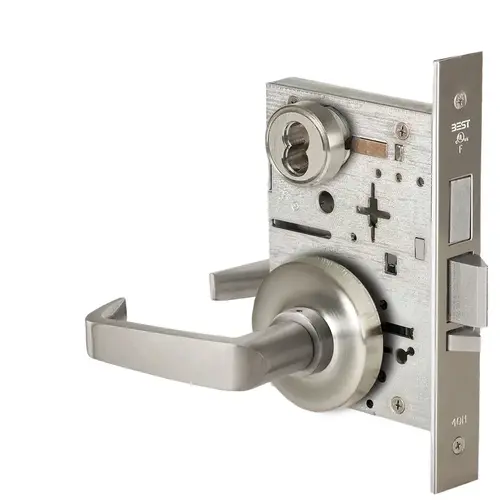 Mortise Lock Satin Nickel Plated Clear Coated Mortise Lock Satin Nickel Plated Clear Coated