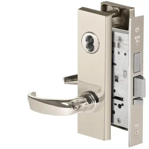 Mortise Lock Bright Nickel Plated Clear Coated Mortise Lock Bright Nickel Plated Clear Coated