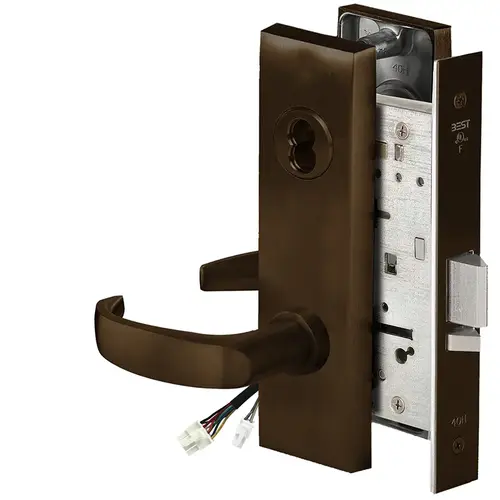 Electric Mortise Lock Satin Bronze Blackened Satin Relieved Clear Coated Electric Mortise Lock Satin Bronze Blackened Satin Relieved Clear Coated