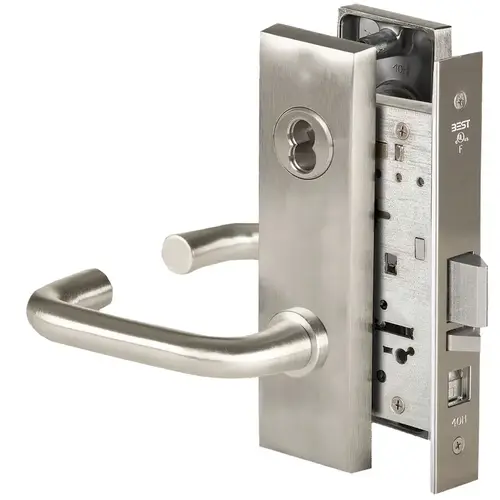 Mortise Lock Satin Nickel Plated Clear Coated Mortise Lock Satin Nickel Plated Clear Coated