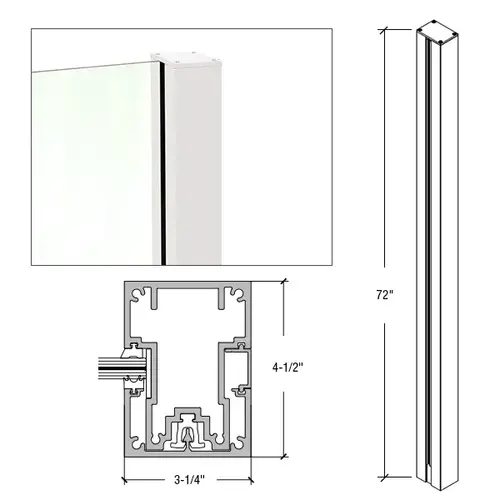 72" Sky White Cielo End Post Kit 72" Sky White Cielo End Post Kit