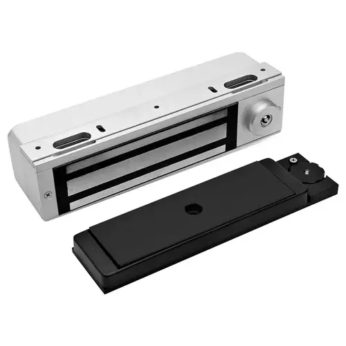 Single Electromagnetic Lock Delayed Egress Outswing, Door Status Monitor, Dynastat Force Sensor