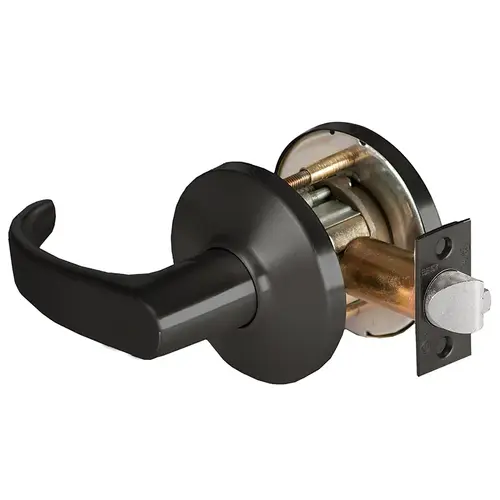 Passage Exit Lever, Blank Plate on Inside, Curved Return Lever with D Rose (3-1/2" Diameter), S3 ASA Strike (4-7/8" x 1-1/4"), 2-3/4" Backset, Grade 1, 622/US19 Flat Black Passage Exit Lever, Blank Plate on Inside, Curved Return Lever with D Rose (3-1/2" Diameter), S3 ASA Strike (4-7/8" x 1-1/4"), 2-3/4" Backset, Grade 1, 622/US19 Flat Black