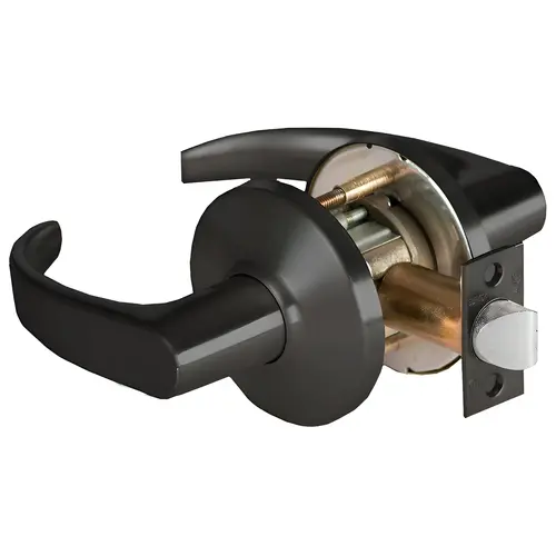 KIT - Exit Lever, not Keyed, Curved Return Lever with D Rose (3-1/2" Diameter), STK T Strike (2-3/4" x 1-1/8"), 2-3/4" Backset, Grade 1, 622/US19 Flat Black KIT - Exit Lever, not Keyed, Curved Return Lever with D Rose (3-1/2" Diameter), STK T Strike (2-3/4" x 1-1/8"), 2-3/4" Backset, Grade 1, 622/US19 Flat Black