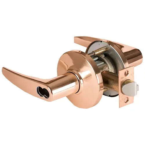 Cylindrical Lock Bright Bronze Clear Coated Cylindrical Lock Bright Bronze Clear Coated