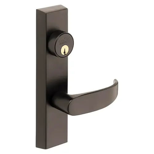 Grade 1 Exit Device Trim, Classroom Function, Freewheeling Trim, Key Outside Unlocks/Locks Trim, For Surface Vertical Rod and Mortise (8700, 8900 Series) Devices, 1-1/8 In. Mortise Cylinder, P Lever, RHR, Oxidized Satin Bronze Relieved Clear Coated Oxidized Satin Bronze Relieved Clear Coated Grade 1 Exit Device Trim, Classroom Function, Freewheeling Trim, Key Outside Unlocks/Locks Trim, For Surface Vertical Rod and Mortise (8700, 8900 Series) Devices, 1-1/8 In. Mortise Cylinder, P Lever, RHR, Oxidized Satin Bronze Relieved Clear Coated Oxidized Satin Bronze Relieved Clear Coated