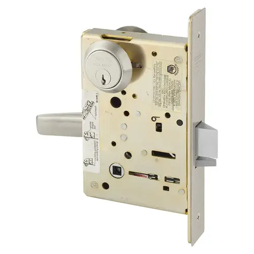 Mortise Lock Satin Nickel Plated Clear Coated Mortise Lock Satin Nickel Plated Clear Coated