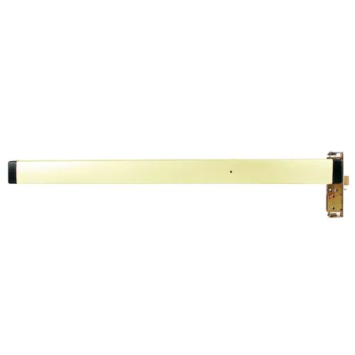 Mortise Exit Device, 1-1/2" Backset, Narrow Stile Aluminum Doors, RHR, 30", Electric Latch Retraction, Bright Brass