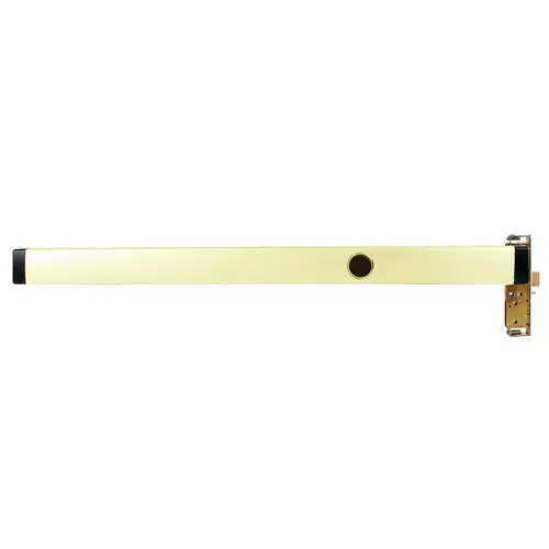 Mortise Exit Device, 31/32" Backset, Narrow Stile Aluminum Doors, RHR, 42", Cylinder Dogging, Bright Brass Mortise Exit Device, 31/32" Backset, Narrow Stile Aluminum Doors, RHR, 42", Cylinder Dogging, Bright Brass