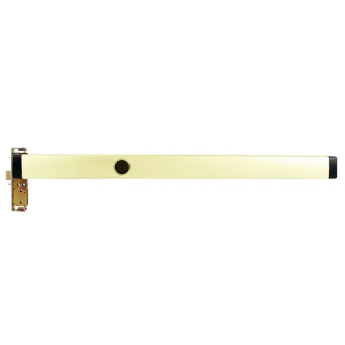 Mortise Exit Device, 31/32" Backset, Narrow Stile Aluminum Doors, LHR, 42", Cylinder Dogging, Bright Brass Mortise Exit Device, 31/32" Backset, Narrow Stile Aluminum Doors, LHR, 42", Cylinder Dogging, Bright Brass