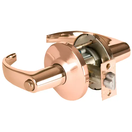 Cylindrical Lock Bright Bronze Clear Coated Cylindrical Lock Bright Bronze Clear Coated