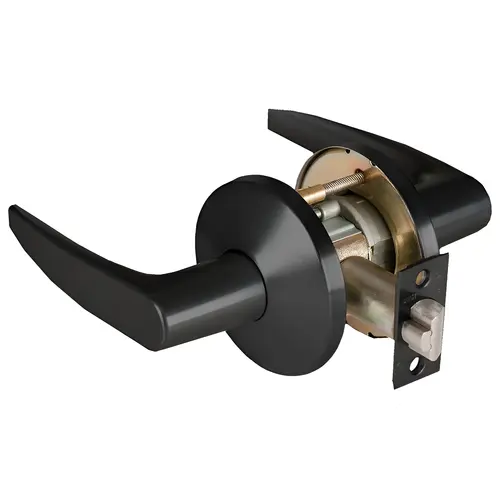 Patio Lever, Straight Lever with L Rose (No Ring, 3-1/2" Diameter), S3 ASA Strike (4-7/8" x 1-1/4"), 2-3/4" Backset, Grade 1, 622/US19 Flat Black Patio Lever, Straight Lever with L Rose (No Ring, 3-1/2" Diameter), S3 ASA Strike (4-7/8" x 1-1/4"), 2-3/4" Backset, Grade 1, 622/US19 Flat Black