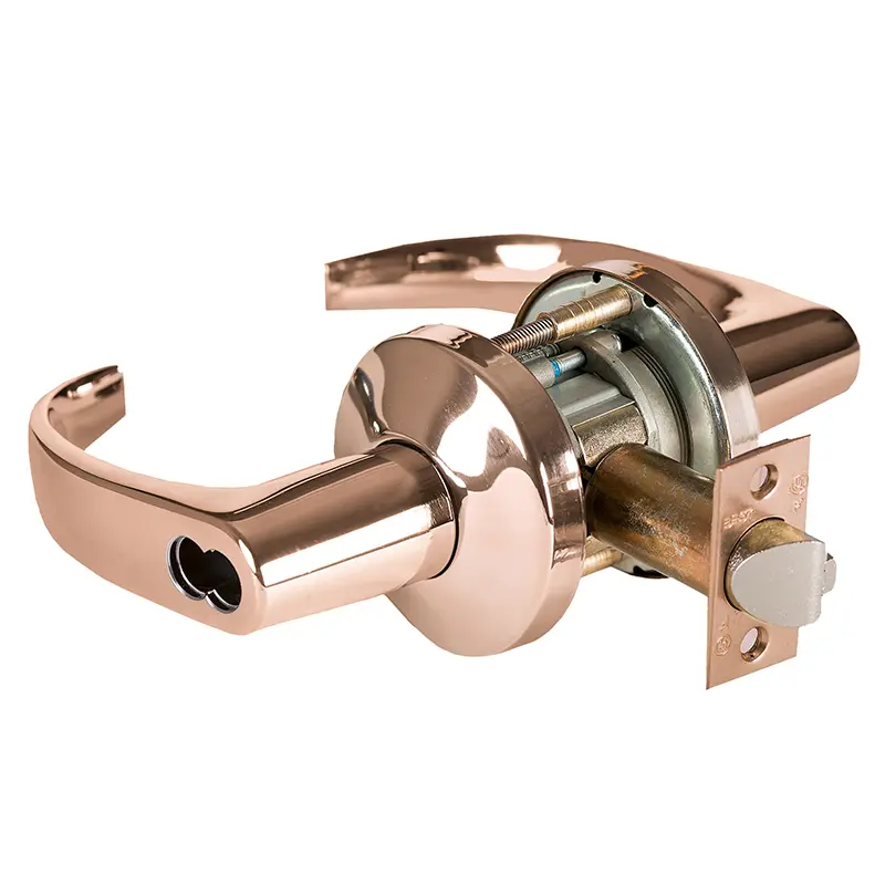 BEST Grade 1 Entrance Cylindrical Lock Lost Motion 14 Lever K Rose SFIC Less Core Bright Bronze Finish 4-7/8 ANSI Strike Non- 9K37AB14KS3611LM BEST Grade 1 Entrance Cylindrical Lock Lost Motion 14 Lever K Rose SFIC Less Core Bright Bronze Finish 4-7/8 ANSI Strike Non- 9K37AB14KS3611LM