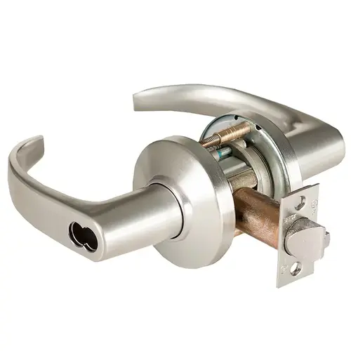 9K Series 2-3/4" Backset 7 Pin Dormitory 14 Lever and C Rose with ANSI Strike Less Core Satin Nickel Finish 9K Series 2-3/4" Backset 7 Pin Dormitory 14 Lever and C Rose with ANSI Strike Less Core Satin Nickel Finish