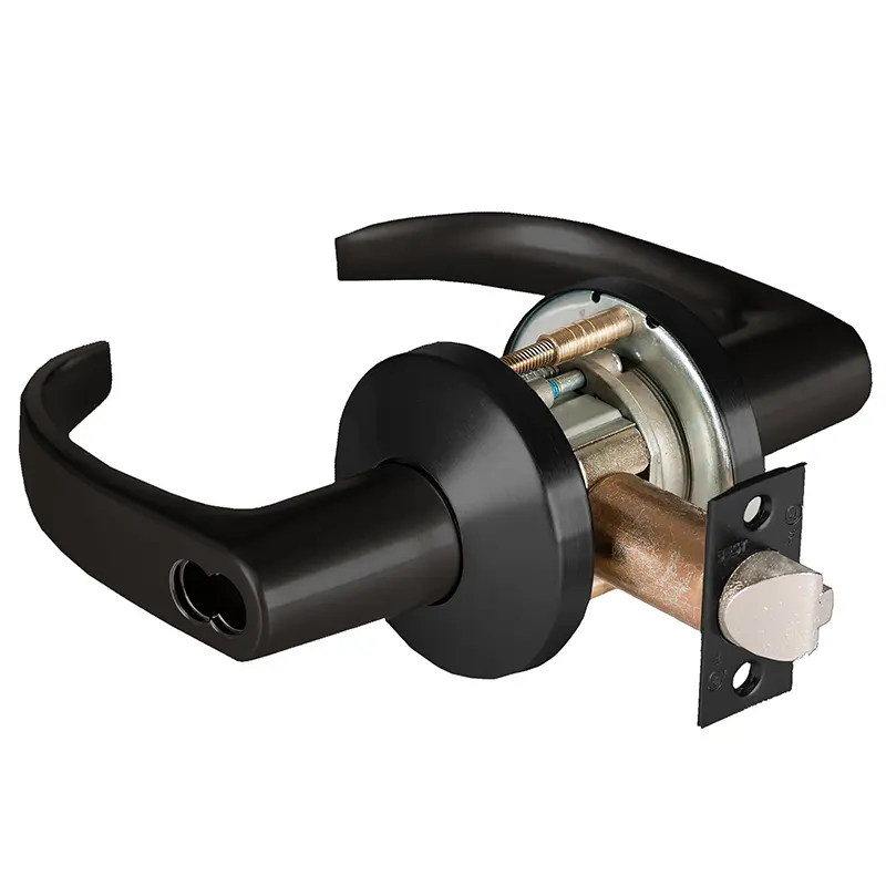 BEST Grade 1 Intruder Cylindrical Lock Lost Motion 14 Lever K Rose SFIC Less Core Matte Black Finish 2-3/4 ANSI Strike Non-h 9K57IN14KSTK622LM BEST Grade 1 Intruder Cylindrical Lock Lost Motion 14 Lever K Rose SFIC Less Core Matte Black Finish 2-3/4 ANSI Strike Non-h 9K57IN14KSTK622LM