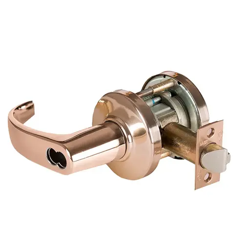 Cylindrical Lock Bright Bronze Clear Coated Cylindrical Lock Bright Bronze Clear Coated