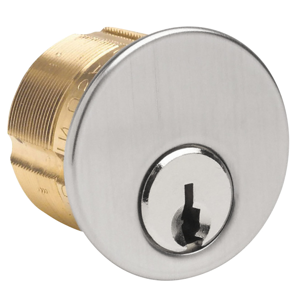 Kaba Ilco 7205SX1-26D-KA2 1-1/4" Mortise Cylinder, 5-Pin Drilled 6, Schlage C-K Keyway, Keyed Alike in Pairs, Standard Cam, 626/US26D Satin Chrome