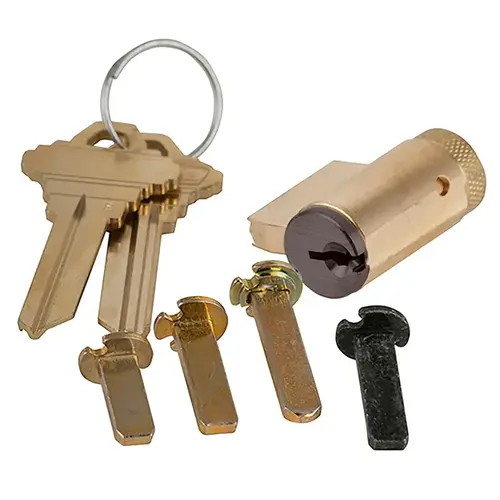 Key-in-Lever Cylinder, 6-pin, E Keyway, Keyed Different, 2 Keys, Aged Bronze Finish, Non-handed Aged Bronze Key-in-Lever Cylinder, 6-pin, E Keyway, Keyed Different, 2 Keys, Aged Bronze Finish, Non-handed Aged Bronze