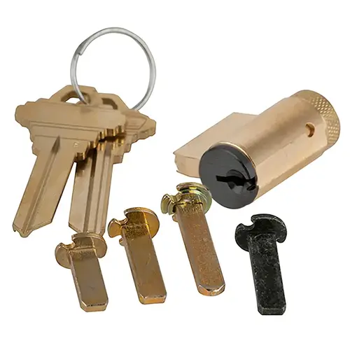 Key-in-Lever Cylinder, 6-pin, C345 Keyway, Keyed Different, 2 Keys, Flat Black Coated Finish, Non-handed Flat Black Coated Key-in-Lever Cylinder, 6-pin, C345 Keyway, Keyed Different, 2 Keys, Flat Black Coated Finish, Non-handed Flat Black Coated