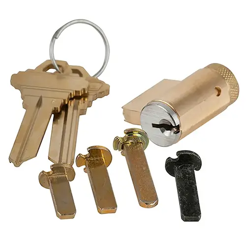 Key-in-Lever Cylinder, 6-pin, S235 Keyway, Keyed Different, 2 Keys, Satin Chrome Finish, Non-handed Satin Chrome Key-in-Lever Cylinder, 6-pin, S235 Keyway, Keyed Different, 2 Keys, Satin Chrome Finish, Non-handed Satin Chrome