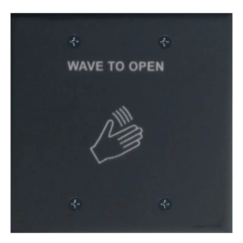RCI Microwave Motion Switch Single and Double Gang Plates Text & Wave Logo Adjustable 4 to 24 in 12-24 VAC/DC Black Applied 913 B