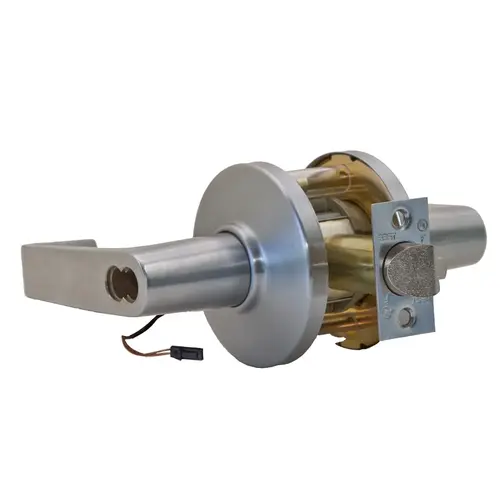 Grade 1 Electric Cylindrical Lock, Electronically Locked, 2-3/4" Backset, Fail Safe, 24V, 15D Design, SFIC Prep, Less Core, Satin Chrome Satin Chrome Grade 1 Electric Cylindrical Lock, Electronically Locked, 2-3/4" Backset, Fail Safe, 24V, 15D Design, SFIC Prep, Less Core, Satin Chrome Satin Chrome