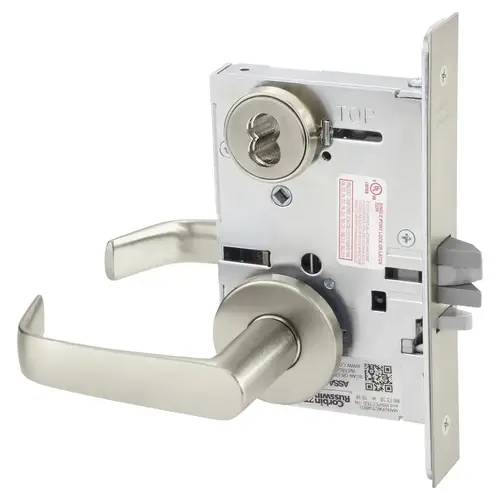 Mortise Lock Satin Nickel Plated Clear Coated Mortise Lock Satin Nickel Plated Clear Coated